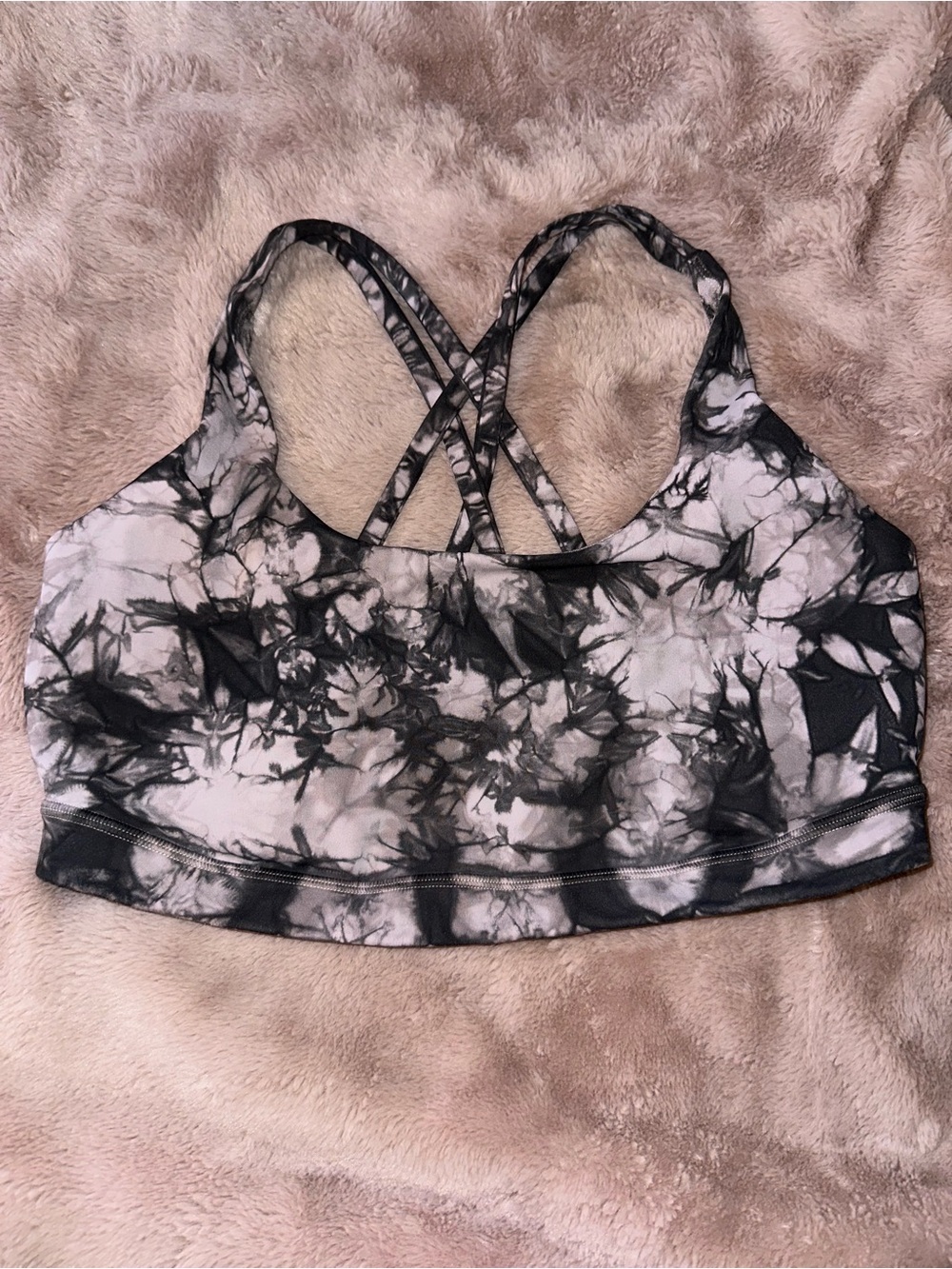 Lululemon Energy Bra- dark grey and light grey pattern -